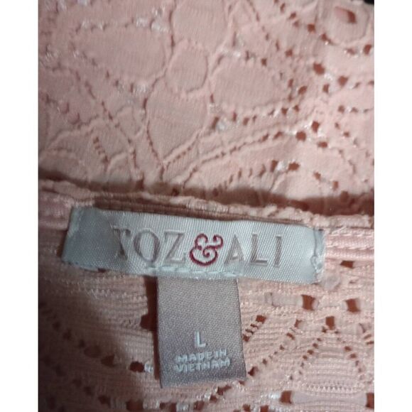 Roz and Ali Shirt Ladies Large Peach Lace Overlay - Picture 4 of 6